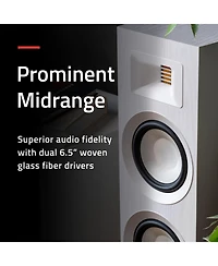 Fluance Ri91 Reference Stereo Powered Floorstanding Tower Speakers with High Performance Amt Tweeters, 2x6.5" Drivers, 150W Amplifier for Turntable, T