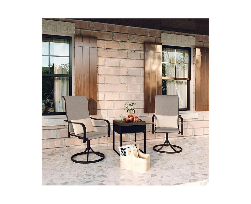 Casainc Pvc-coated polyester Fabric Iron Frame Swivel Dining Chair (Set of 2)