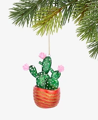 Holiday Lane Eclectic Charm Glass Potted Cactus Ornament, Macy's Exclusive