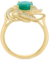 Effy Emerald (1-1/2 ct. t.w.) & Diamond (1/6 ct. t.w.) Spiral Statement Ring in 14k Gold