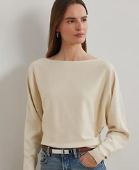 Lauren Ralph Women's Cotton-Blend Dolman-Sleeve Sweater