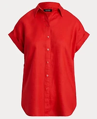 Lauren Ralph Dolman-Sleeve 100% Linen Shirt
