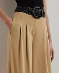 Lauren Ralph Women's Pleated Stretch Jersey Wide-Leg Pants
