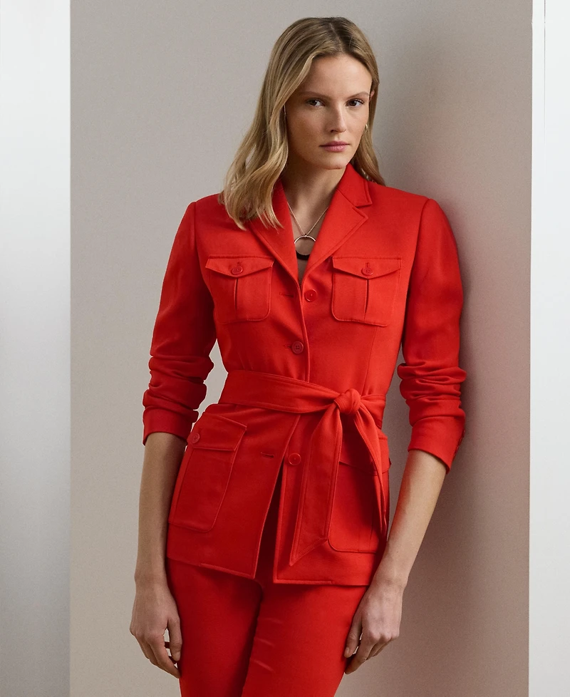 Lauren Ralph Women's Belted Stretch Cady Jacket