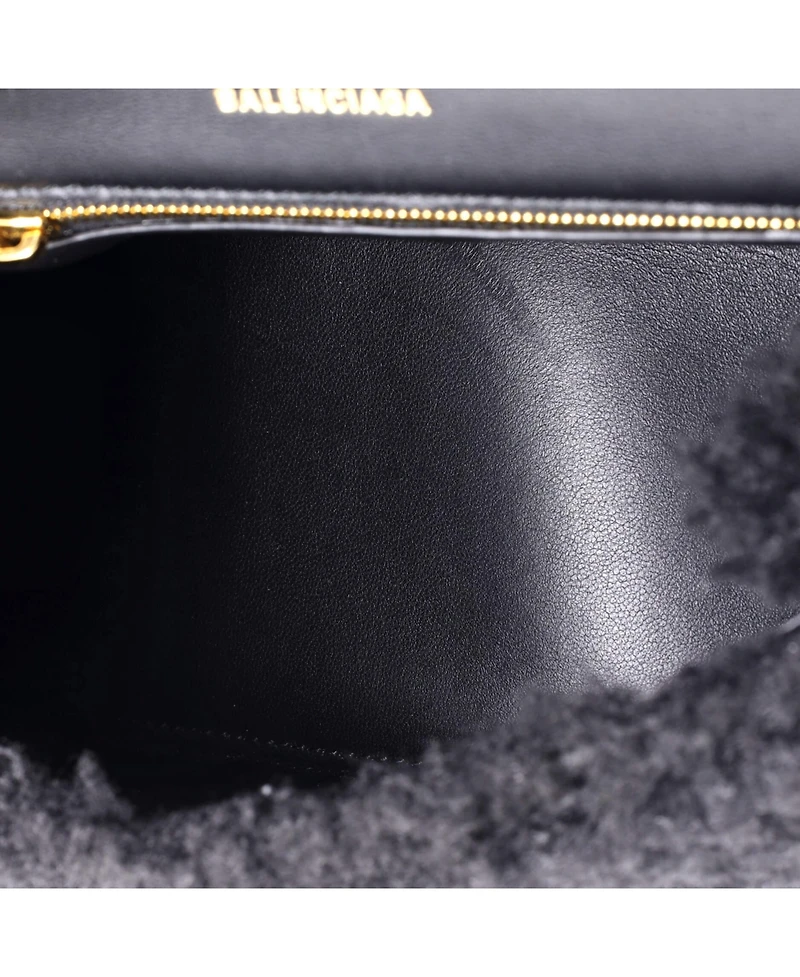 Pre-Owned Balenciaga Small Fluffy Hourglass Top Handle Bag Fur