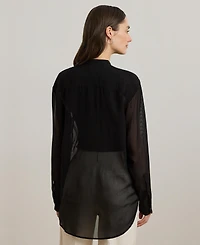 Lauren Ralph Women's Shadow-Stripe Dobby Shirt