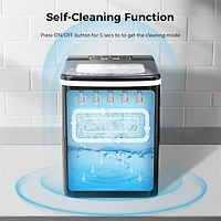 Cowsar Ice Maker Countertop Ice Machine, 2 Sizes S/L 8 Bullet Ice Ready in 9 Mins, 26.5lbs/24H, Portable Small Ice Maker with Self-Cleaning,Scoop,Bask
