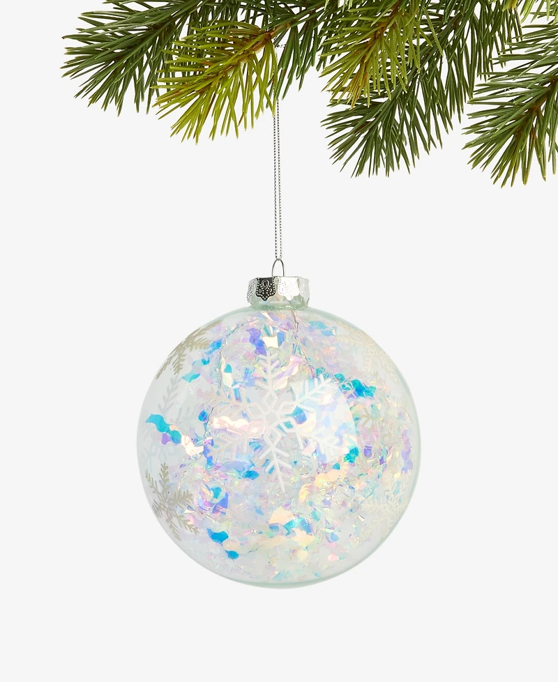 Holiday Lane Merry Magic Snowflake Ball Ornament, Macy's Exclusive