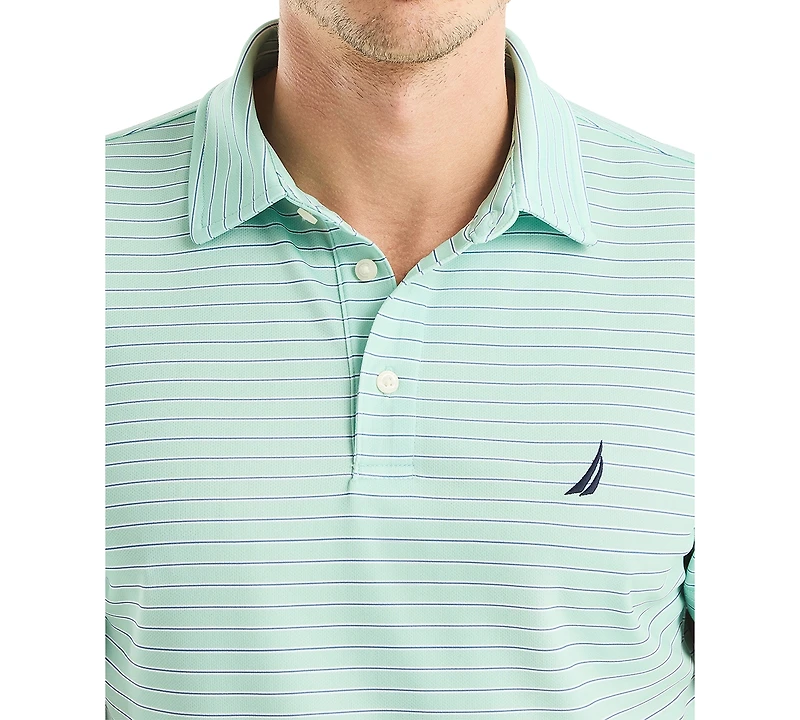 Men's Classic-Fit Stripe Moisture Wicking Performance Golf Polo Shirt