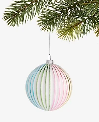 Holiday Lane Pastel Shine Rainbow Textured Ball Ornament, Macy's Exclusive