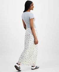 Hippie Rose Juniors' Floral-Print Maxi Skirt