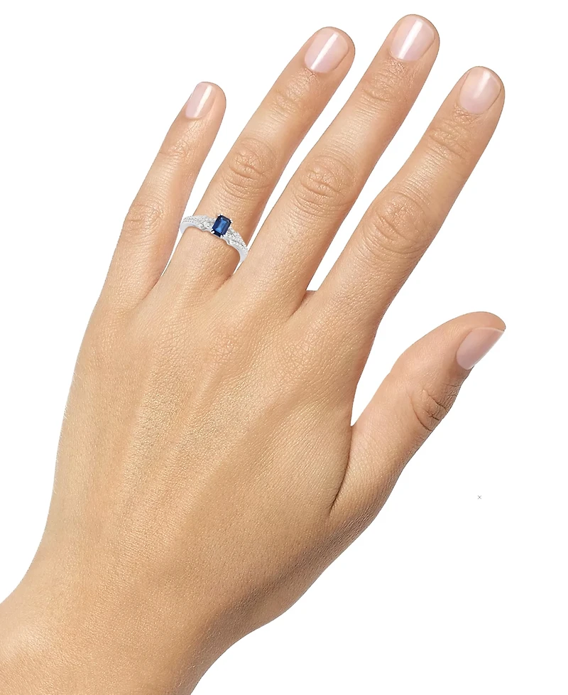 Emerald (5/8 ct. t.w.) & Diamond (1/4 Ring 14k Gold (Also Ruby Sapphire)