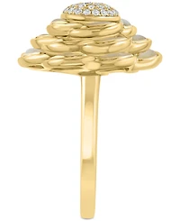 Effy Mother of Pearl & Diamond (1/5 ct. t.w.) Flower Statement Ring in 14k Gold
