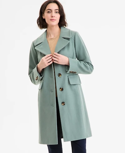 Anne Klein Women's Single-Breasted Walker Coat, Exclusively at Macy's