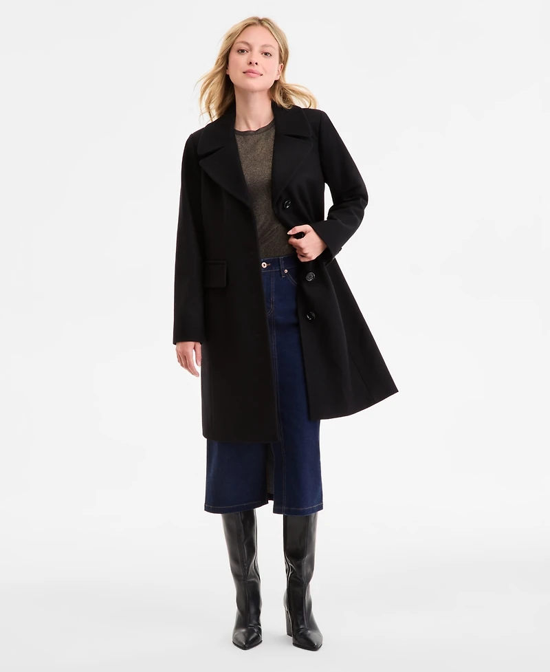 Anne Klein Women's Single-Breasted Walker Coat, Exclusively at Macy's