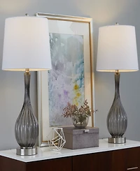 Lumisource 27" Glass Jenny Contemporary Table Lamp, Set of 2