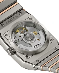 Rado Unisex Swiss Automatic Anatom Rose Gold Pvd Stainless Steel & Gray Ceramic Bracelet Watch 33mm
