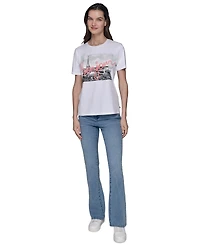 Karl Lagerfeld Paris Women's Bonjour Graphic T-Shirt
