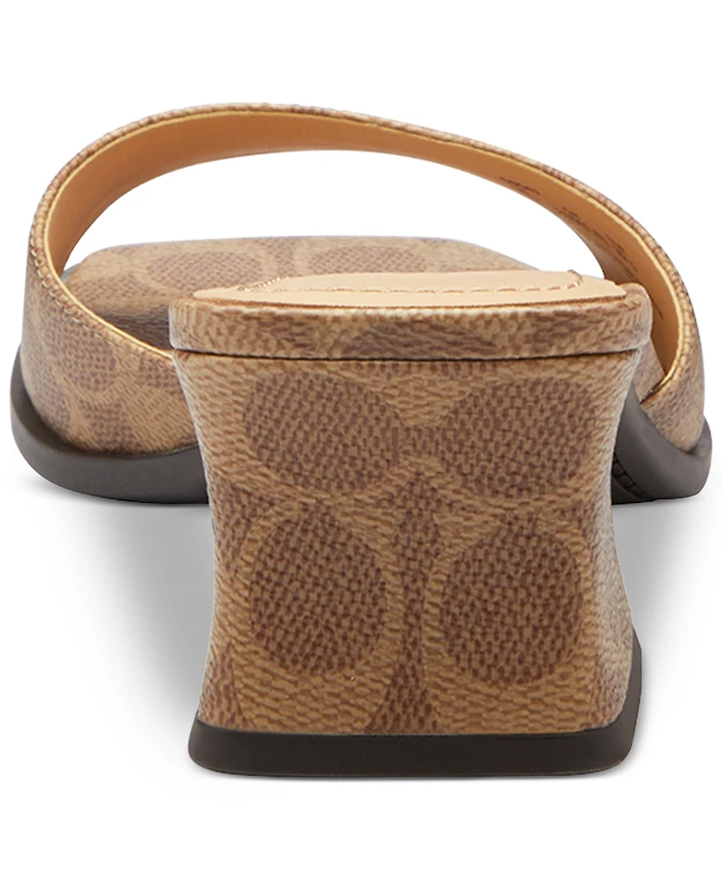 Coach Women's Sculpted C Leather Block-Heel Sandals