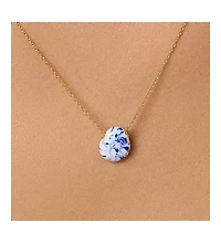 Ana Luisa Gold Statement Necklace - Pebble Mini Marble Blue