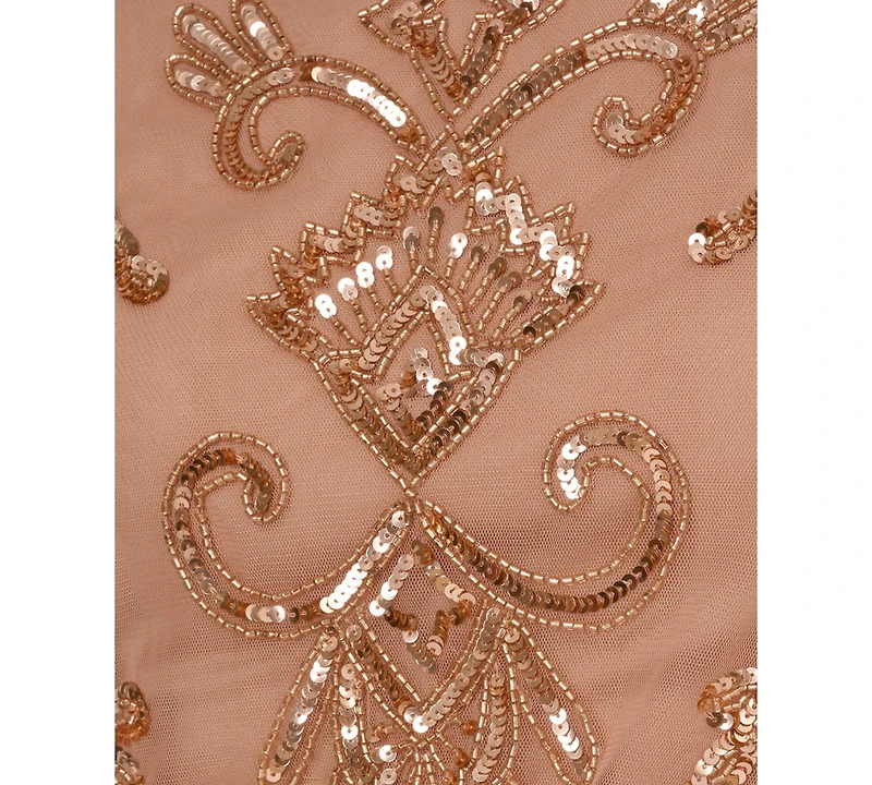 Adrianna Papell Women's Boat-Neck Embellished Sheath Dress