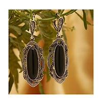 Sohi Women's Silver Plated Designer Stone Drop Earrings