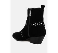 Rodeo Studded Suede Ankle Boots