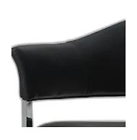 Upholstered Faux Leather Open Back Dining Arm Chair