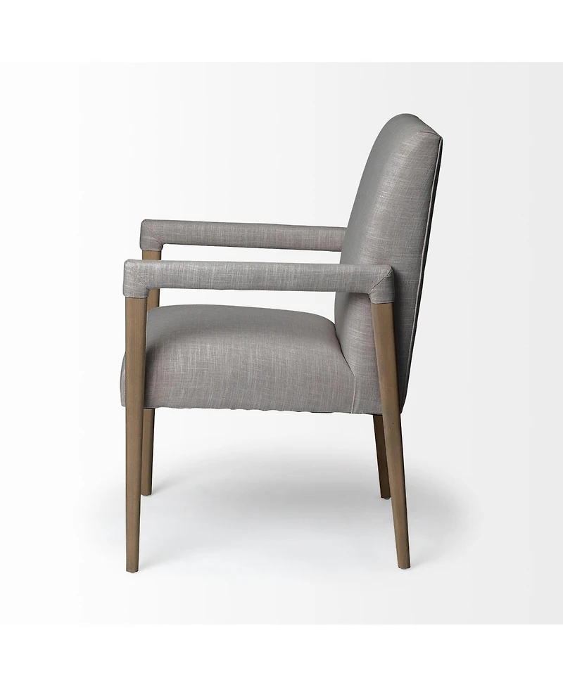 Upholstered Fabric King Louis Back Dining Arm Chair
