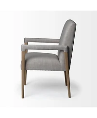 Upholstered Fabric King Louis Back Dining Arm Chair