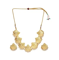 Sohi Women's Gold Plated Designer Stone Jewellery Set