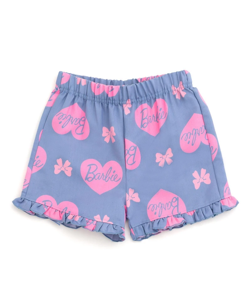 Barbie Little Girls Peplum T-Shirt and Shorts Outfit Set