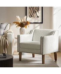 Transitional Ulysses Armchair with Solid Wood