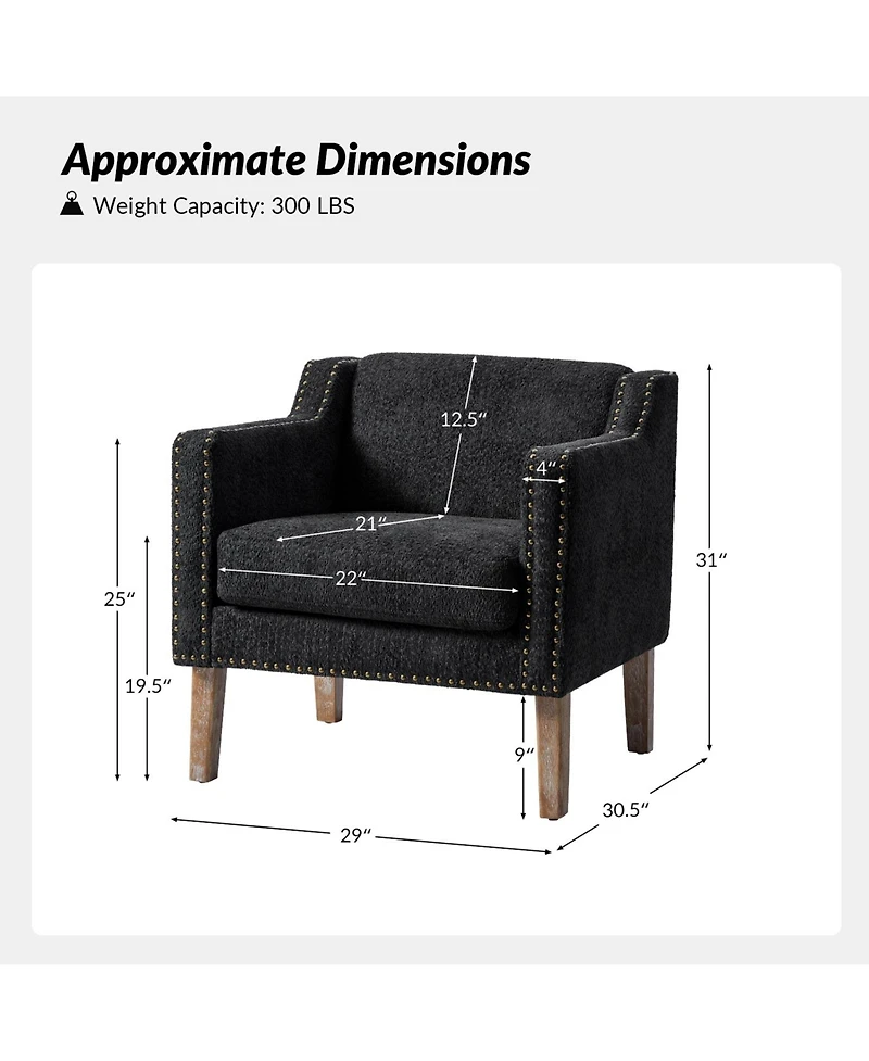 Transitional Ulysses Armchair with Solid Wood