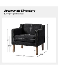 Transitional Ulysses Armchair with Solid Wood