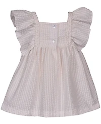Bonnie Baby Girls Flutter Sleeve Seersucker Dress