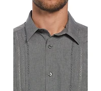 Cubavera Men's Geo Embroidered Panel Chambray Shirt