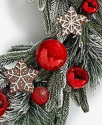 Holiday Lane Heritage Pine And Red Ornaments Wreath, Macy's Exclusive