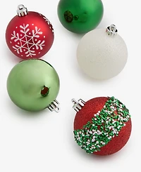 Holiday Lane Heritage Set of 30 Shatterproof Red, Green & White Ball Ornaments, Macy's Exclusive