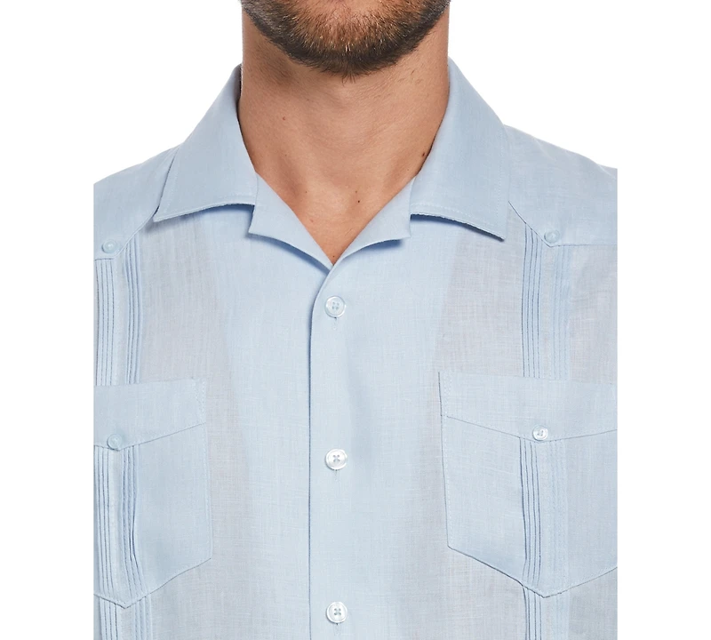 Cubavera Men's 100% Linen Short Sleeve 4 Pocket Guayabera Shirt