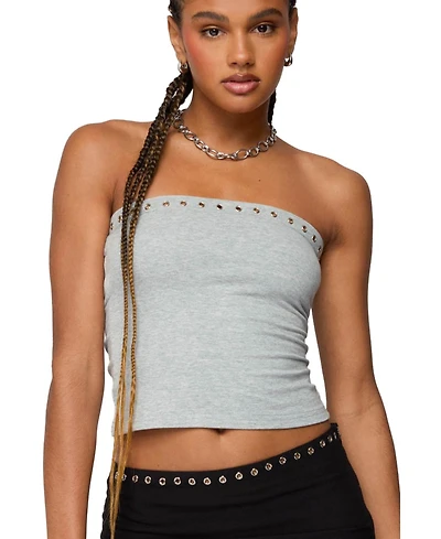 Edikted Women's Built Bra Grommet Tube Top