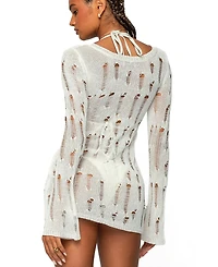 Edikted Women's Manuela Distressed Knit Mini Dress