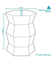 Moderno Geometric Ceramic Decorative Garden Stool - 17.25"