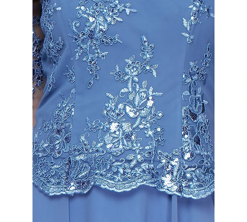 Alex Evenings Women's V-Neck Sequin Chiffon Dress