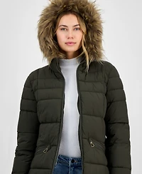 Maralyn & Me Juniors' Faux-Fur Hooded Puffer Coat