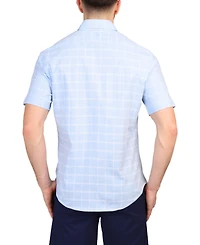 Tb Marketplace Men's Stylish Cotton Windowpane Short Sleeve Shirt for Men