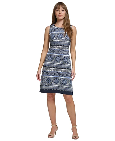 Tommy Hilfiger Petite Printed Jersey Sleeveless Dress