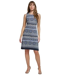 Tommy Hilfiger Petite Printed Jersey Sleeveless Dress