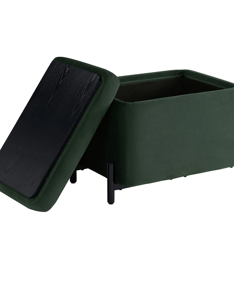 Lifestyle Solutions 24" Velvet Kyoto Small Storage Ottoman