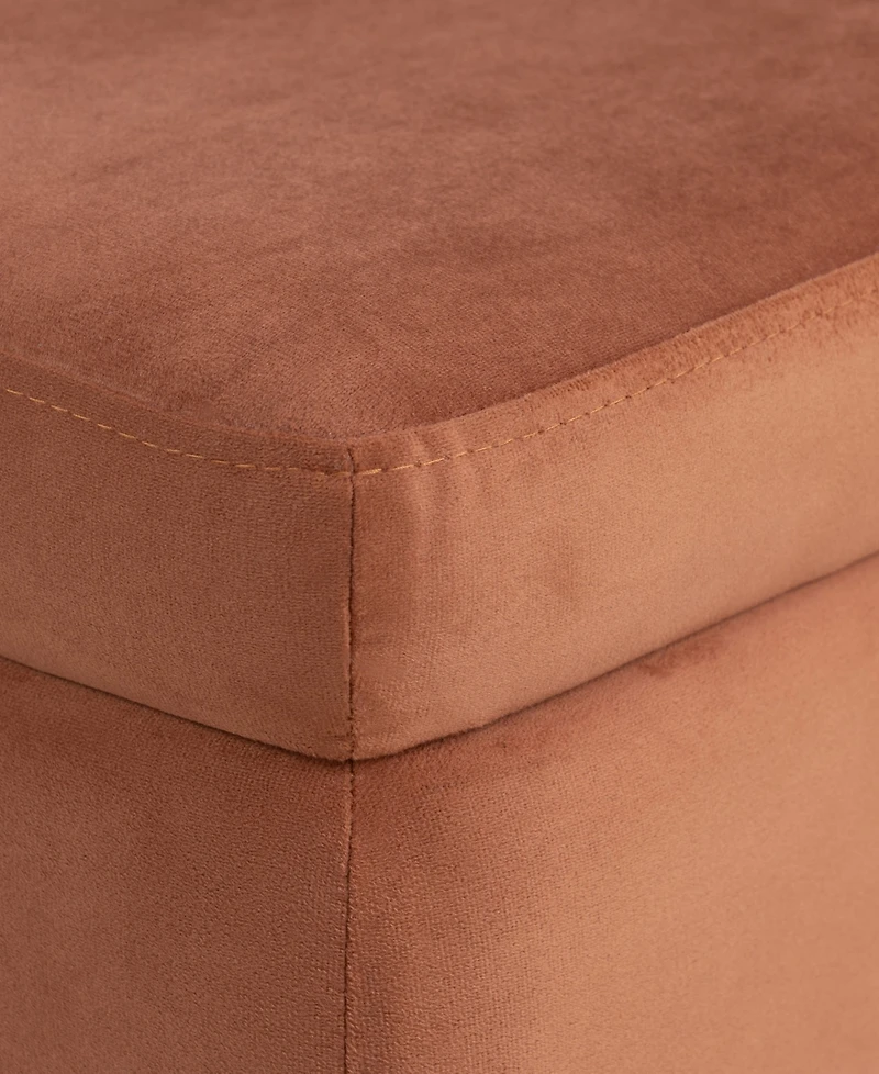 Lifestyle Solutions 24" Velvet Kyoto Small Storage Ottoman